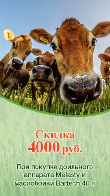 Выгодный комплект: при покупке доильного аппарата и маслобойки, получите скидку 4000 рублей!